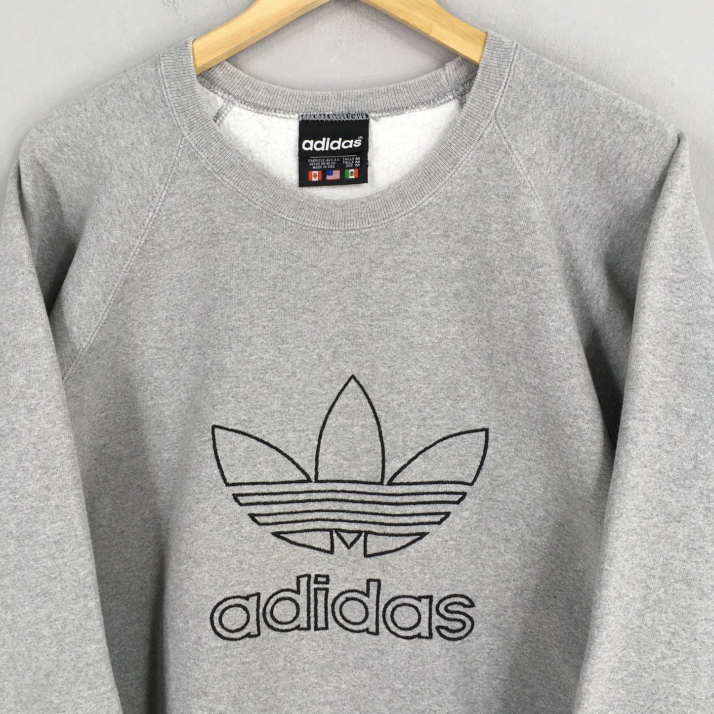 Adidas Trefoil Embroidered Big Logo Sweatshirt Medium