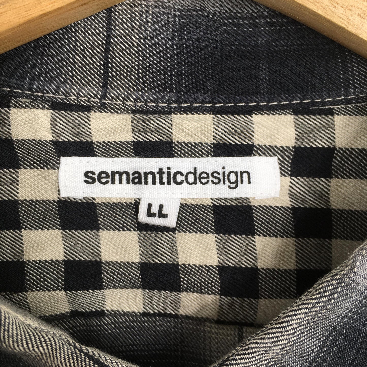 Semantic Design Plaid Shadow Checkered Multicolor Rayon Shirt Large