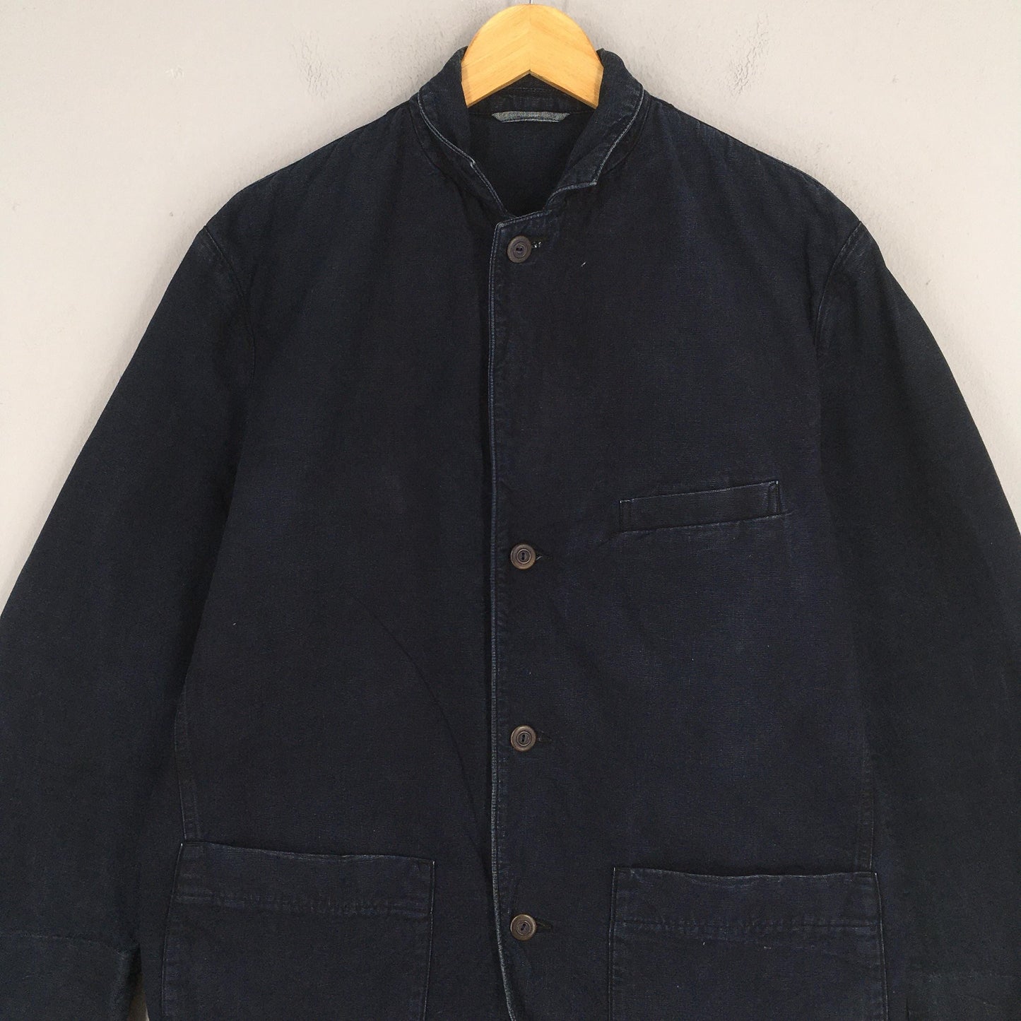 45 RPM Denim Indigo Blue Worker Twill Cotton Jacket Large