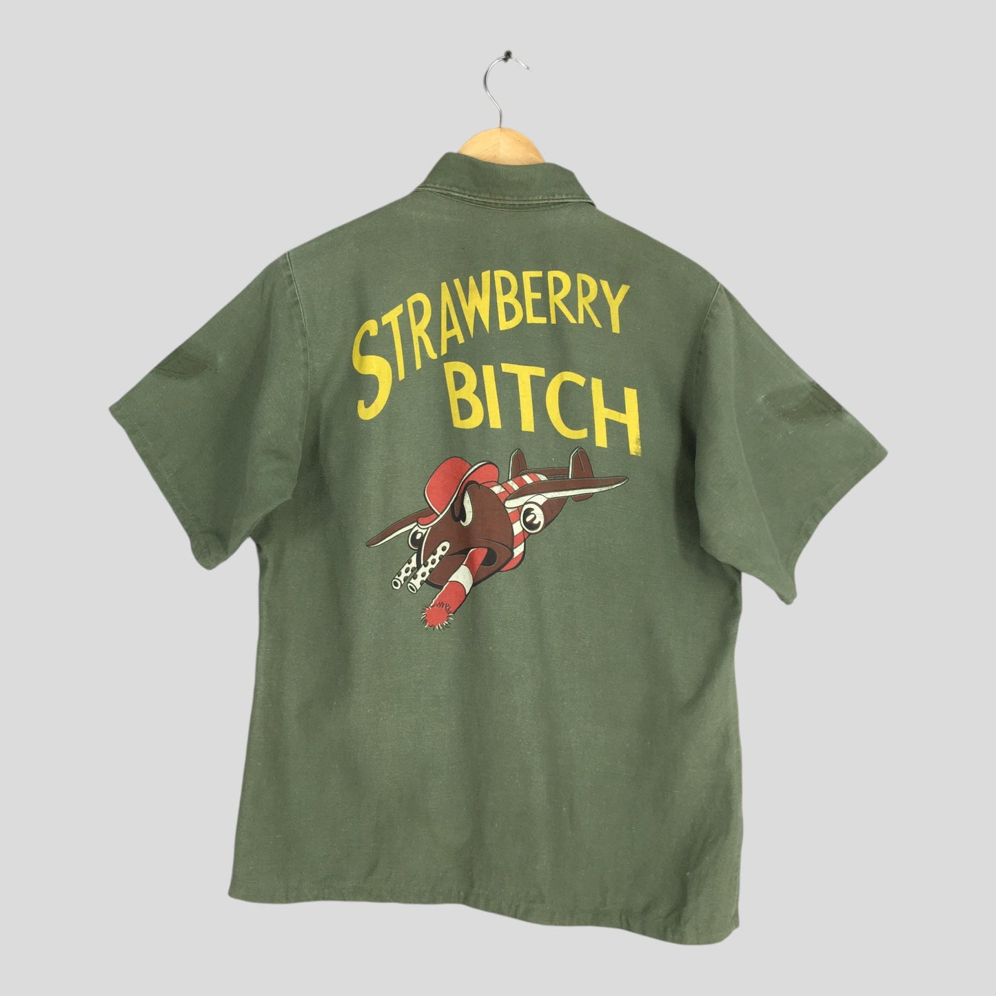 70s OG Us Olive Green Fatigue Shirt Medium