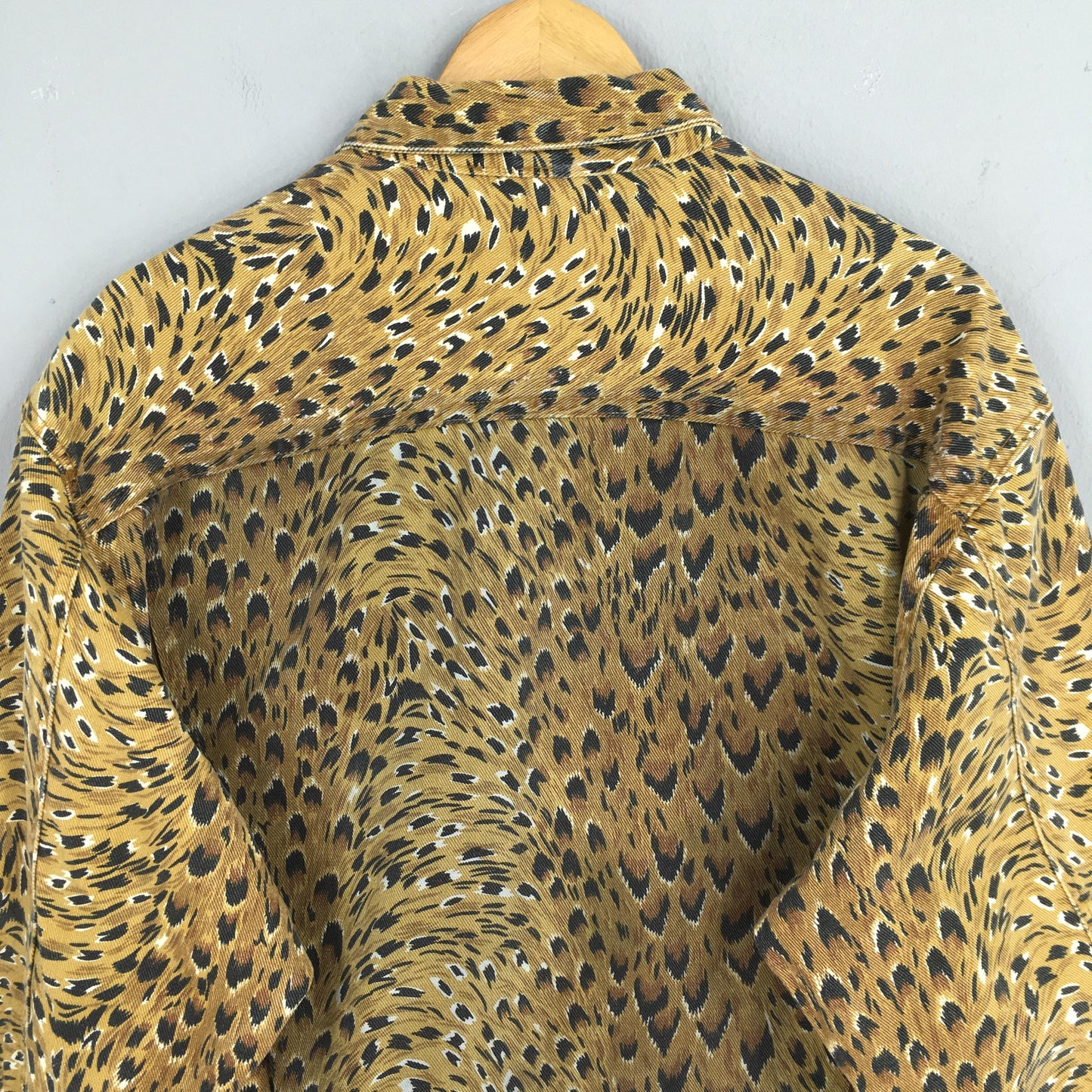 Guess Jeans Leopard Printed Denim Jacket Large