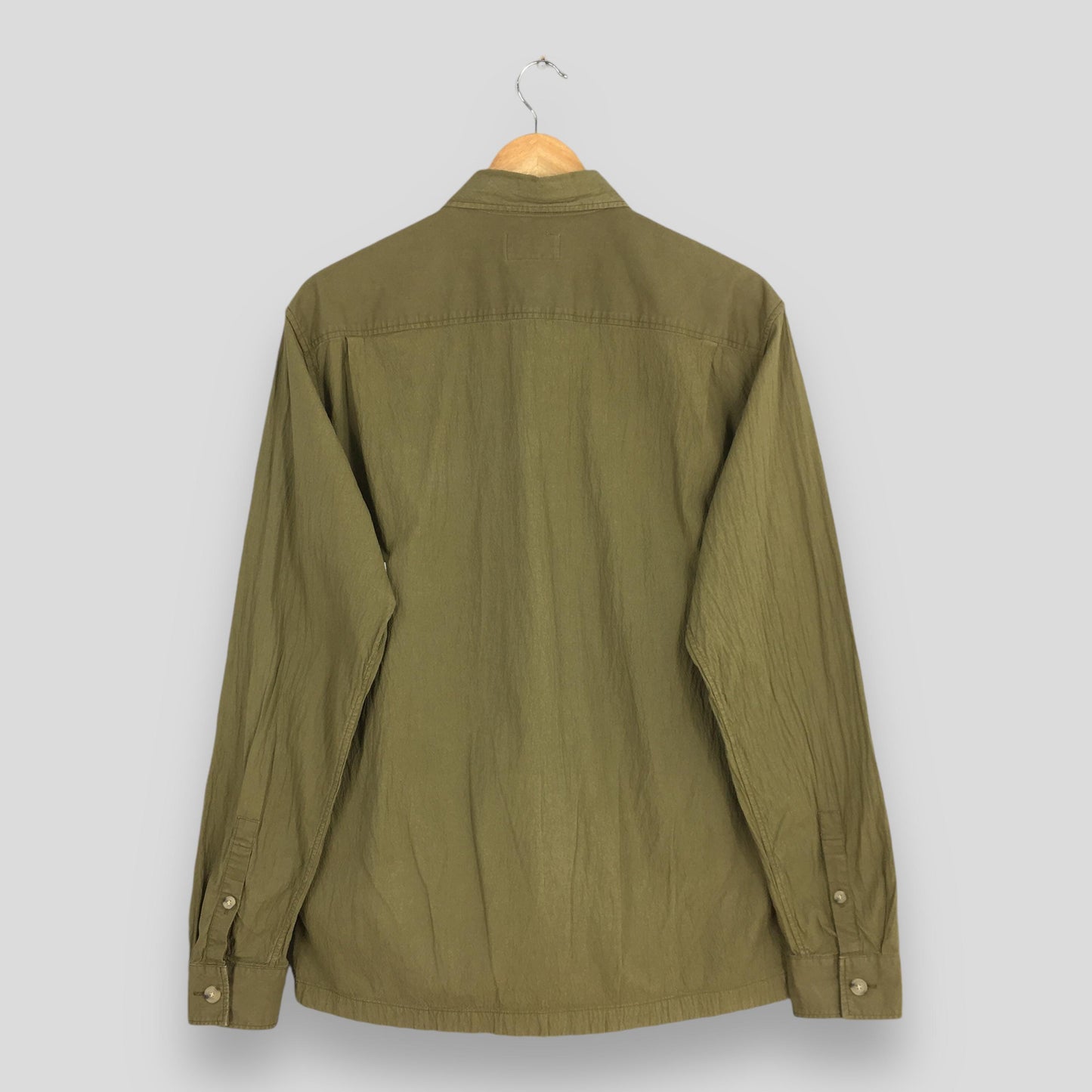 Acne Studios Olive Green Pleated Shirt Medium