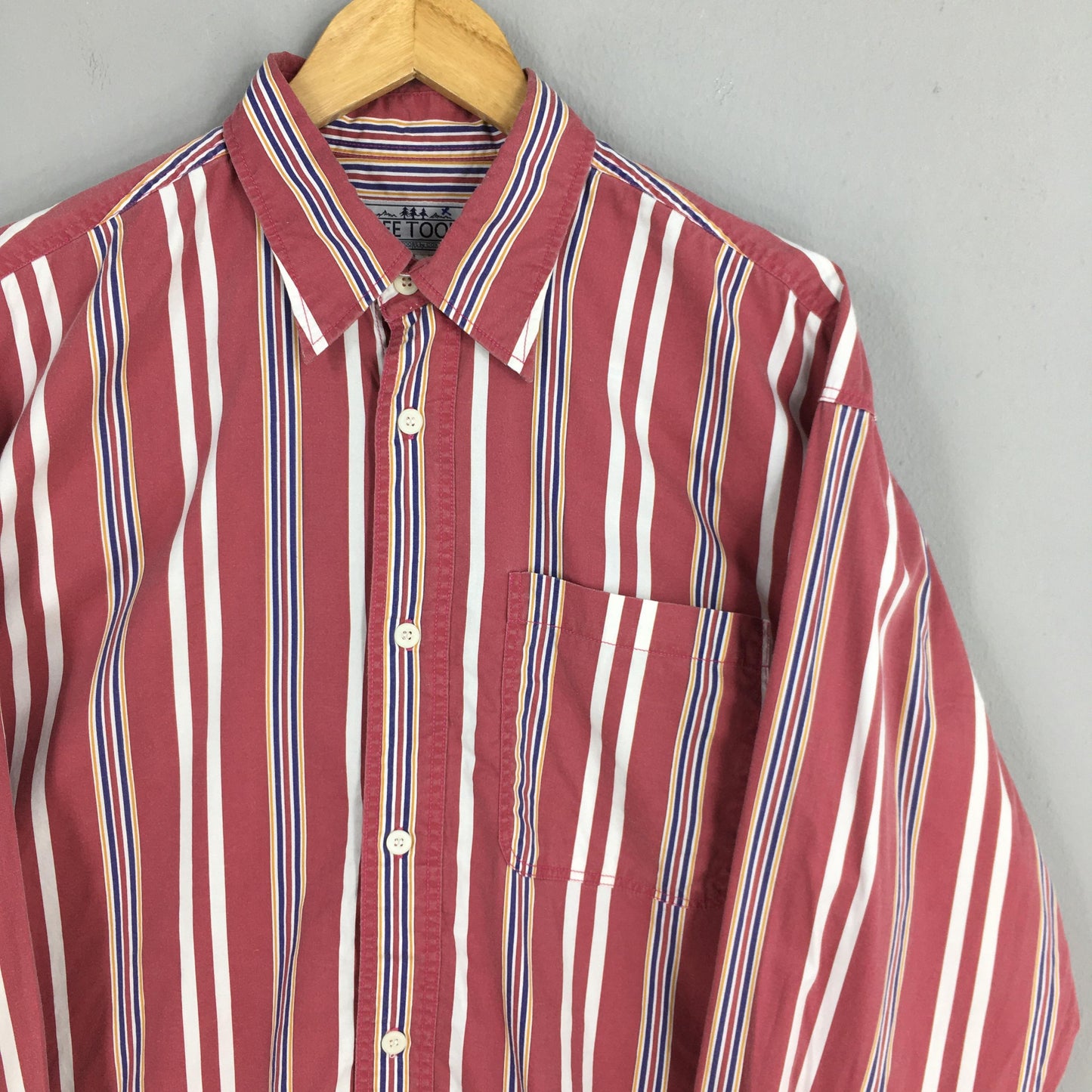 Life Tools Multicolor Red Stripes Flannel Shirt Large