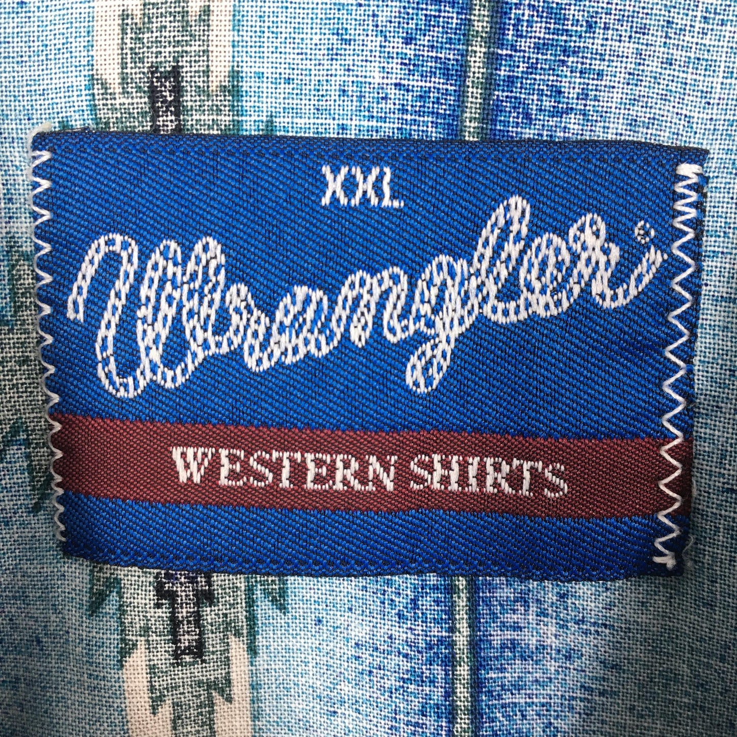 Wrangler Aztec Navajo Brushpopper Blue Shirt 2XLarge