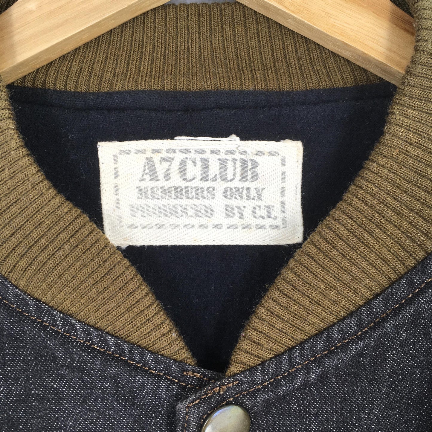 1990's Members Only Bomber Denim Jacket XLarge