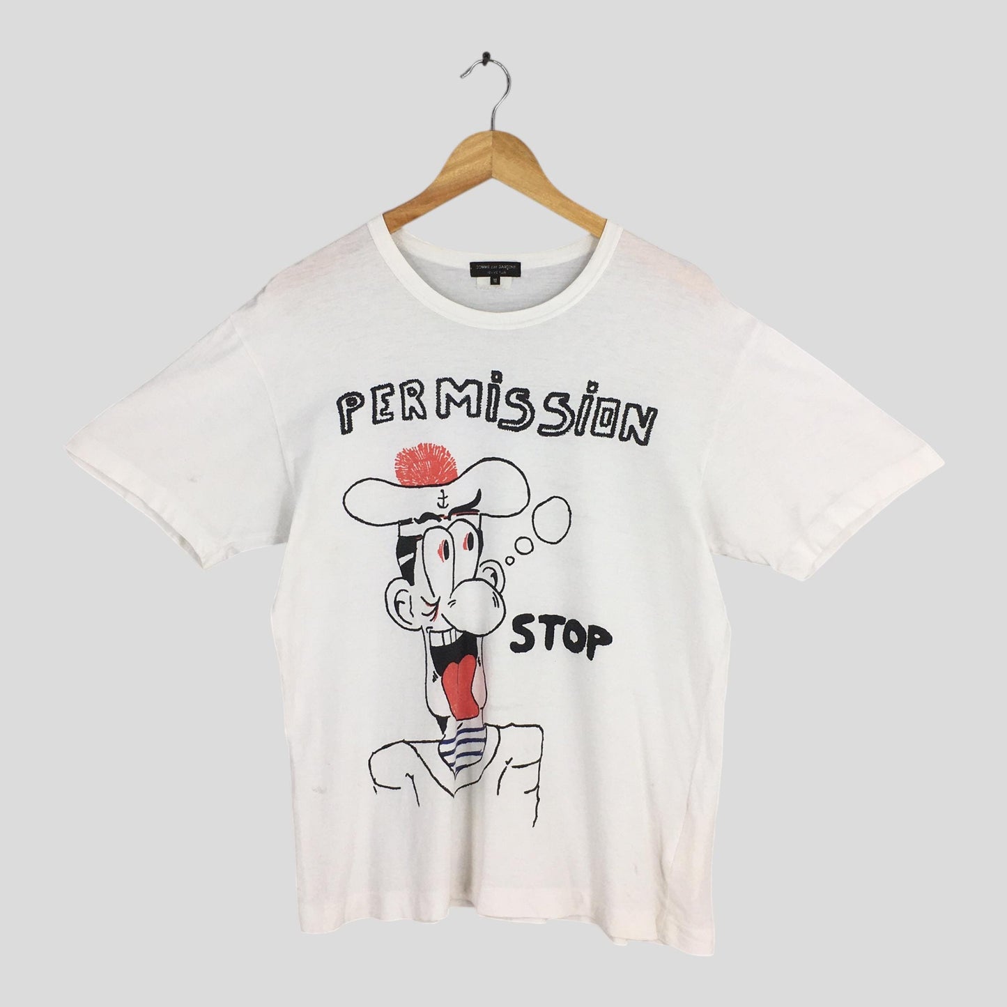 Comme Des Garcons Permission Stop White T shirt Medium