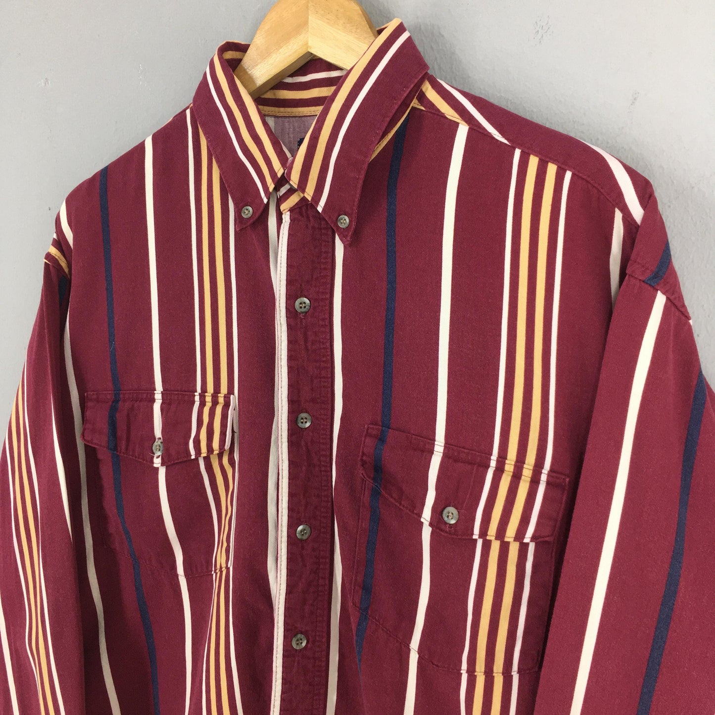 Wrangler Vertical Stripes Flannel Shirt XLarge