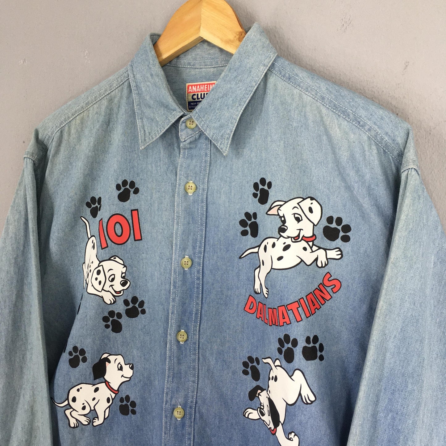 101 Dalmatians Dog Blue Jeans Shirt Medium