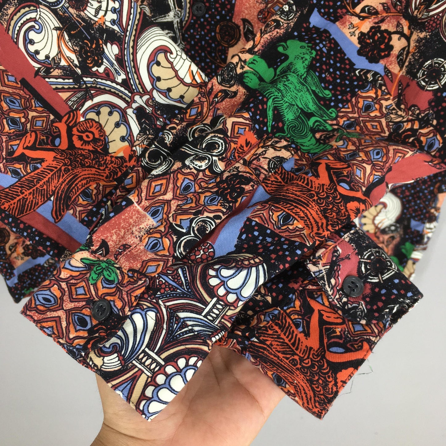 Abstract Funky Multicolor Pattern Shirt Medium