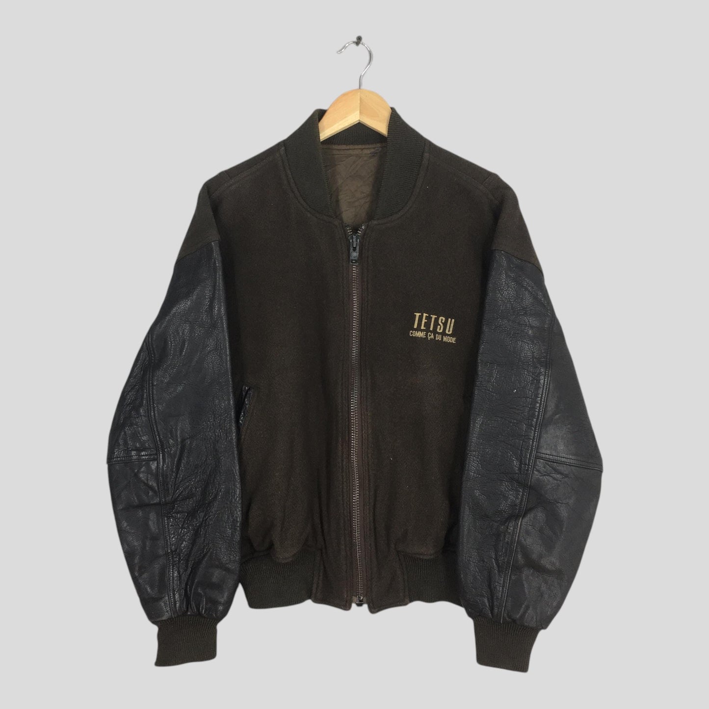 Tetsu Comme Ca Du Mode Wool Varsity Jacket Large