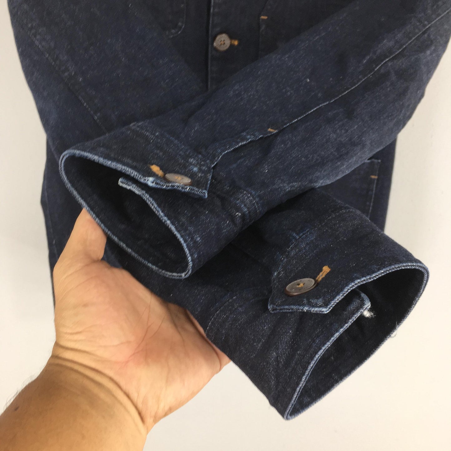 Indigo Blue Denim Workers Barn Field Jacket Large