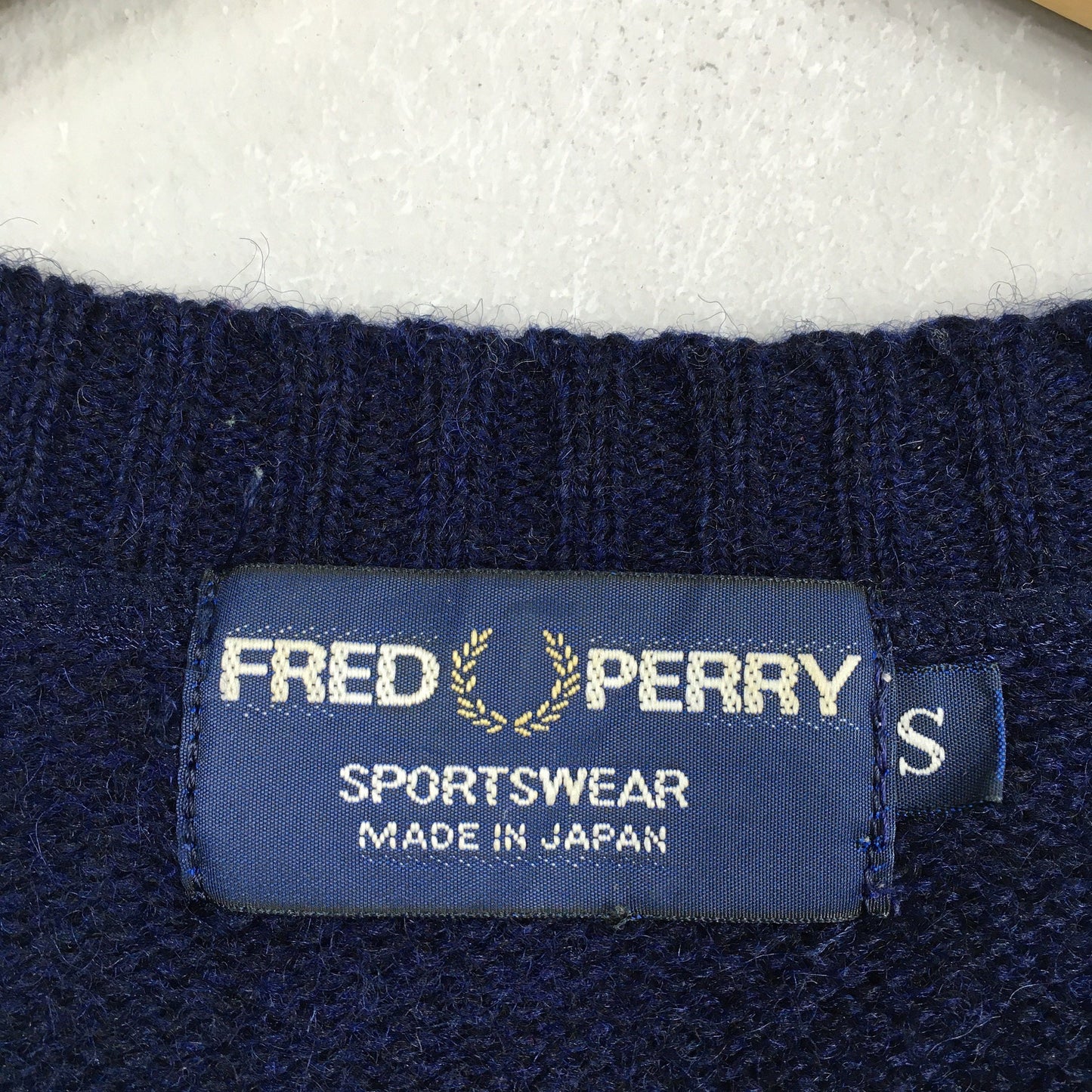 Fred Perry Blue Knitwear Wool Sweater Small