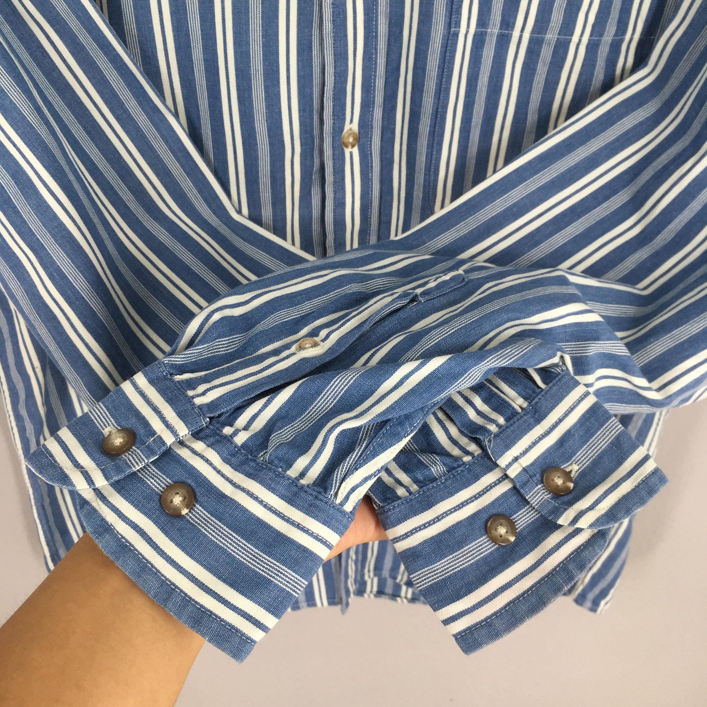 Eddie Bauer Striped Flannel Shirt Medium