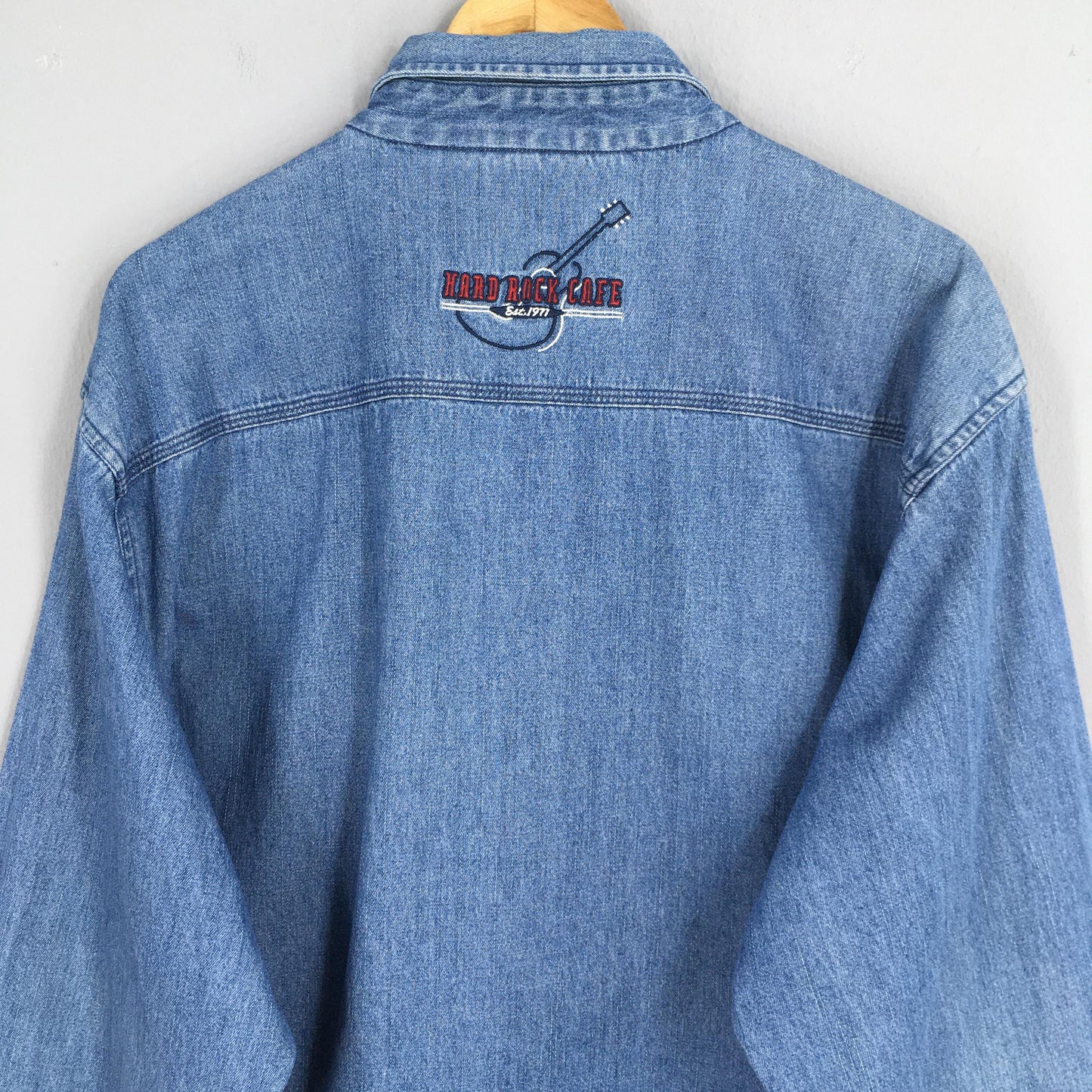 Hard Rock Cafe Blue Denim Shirt XLarge