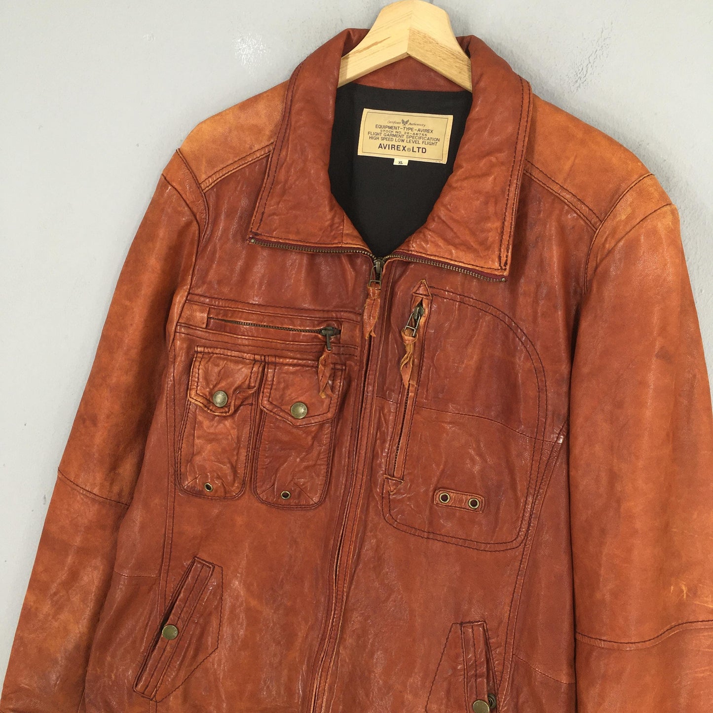 Avirex Ltd Sheepskin Leather Jacket XLarge