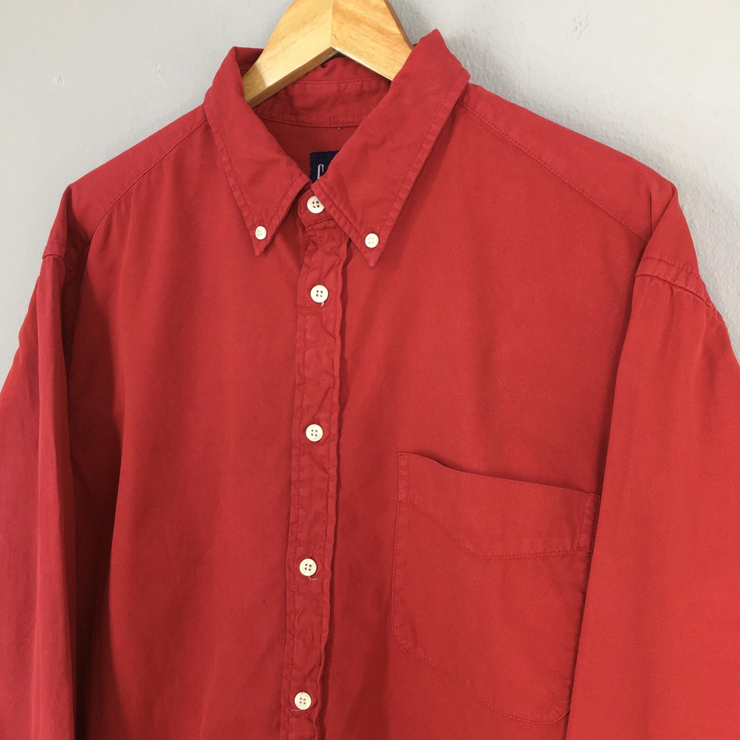 Gap Red Plain Shirt Large