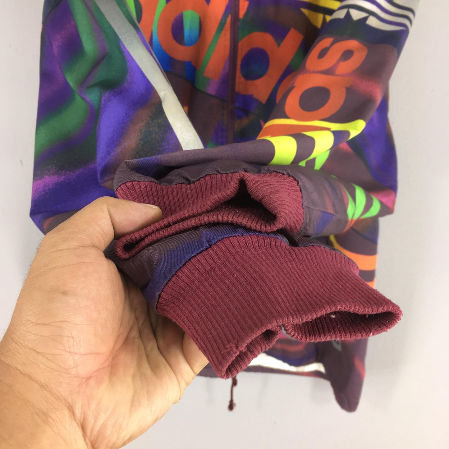 90s Adidas Trefoil Logo Multicolor Hoodie Jacket XLarge