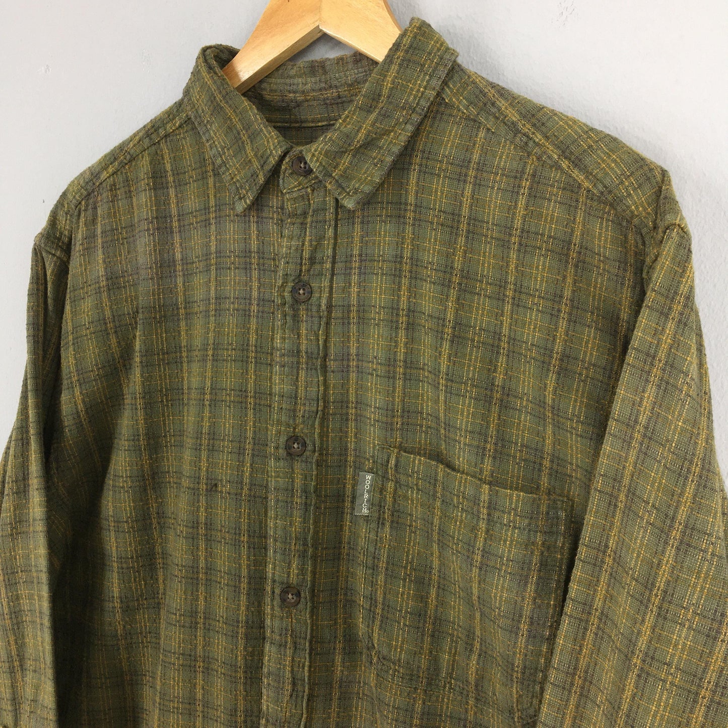 Woolrich Checked Flannel Green Shirt Medium