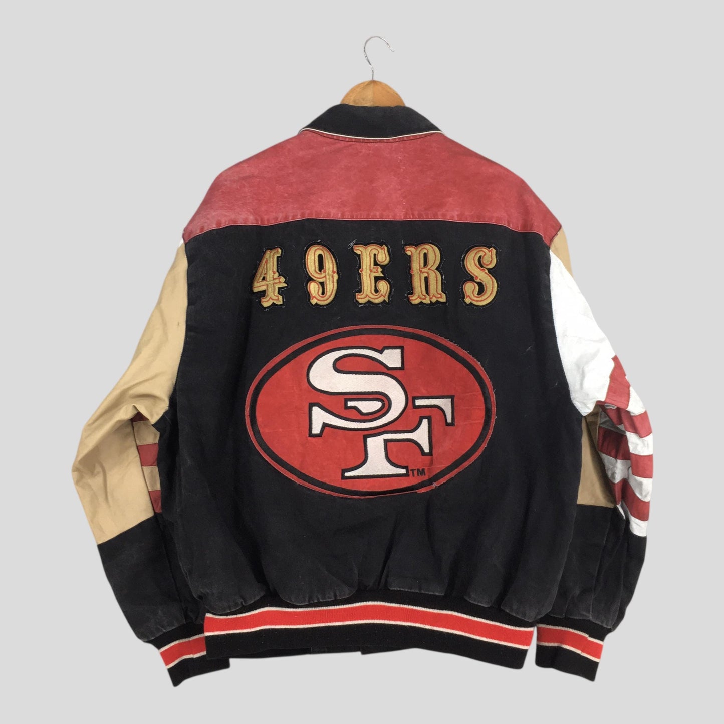 San Francisco 49ERS Jeff Hamilton Bomber Leather Jacket XLarge