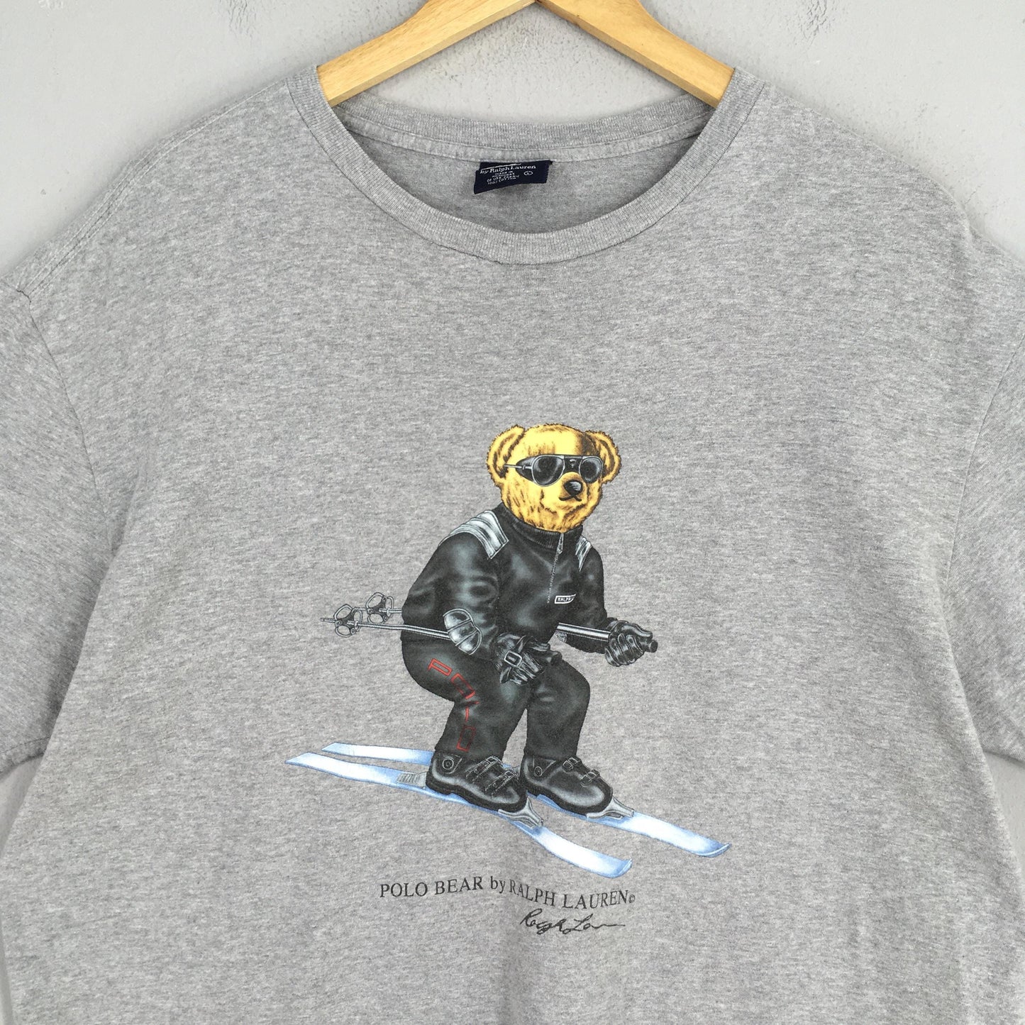 Polo Bear Ski Ralph Lauren Gray T shirt Large