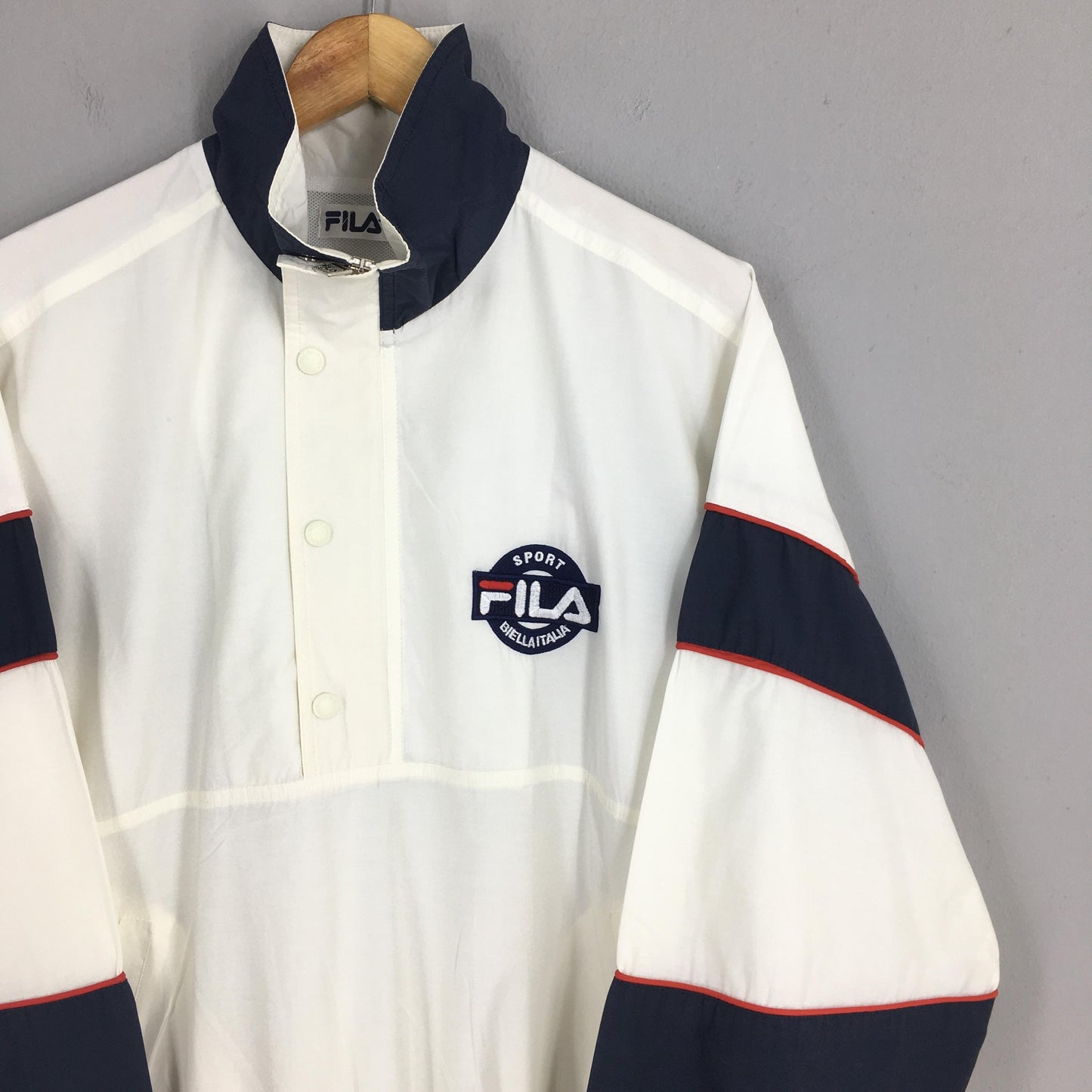 Fila Sports White Windbreaker Jacket XLarge