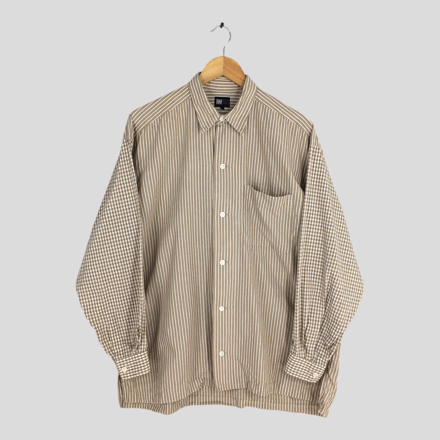 Issey Miyake Brown Stripes Shirt Large