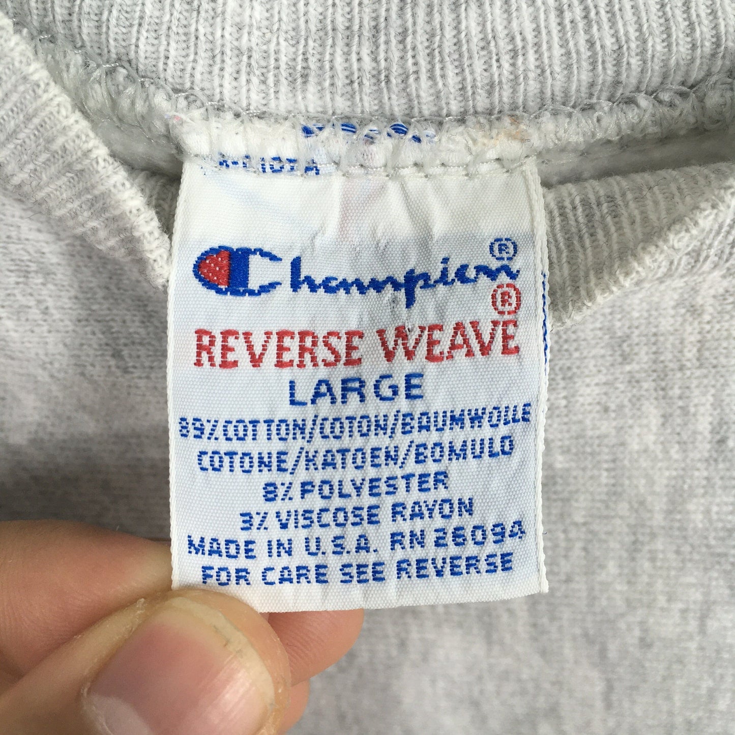 Champion Script Logo Reverse Weave Sweatshirt Large