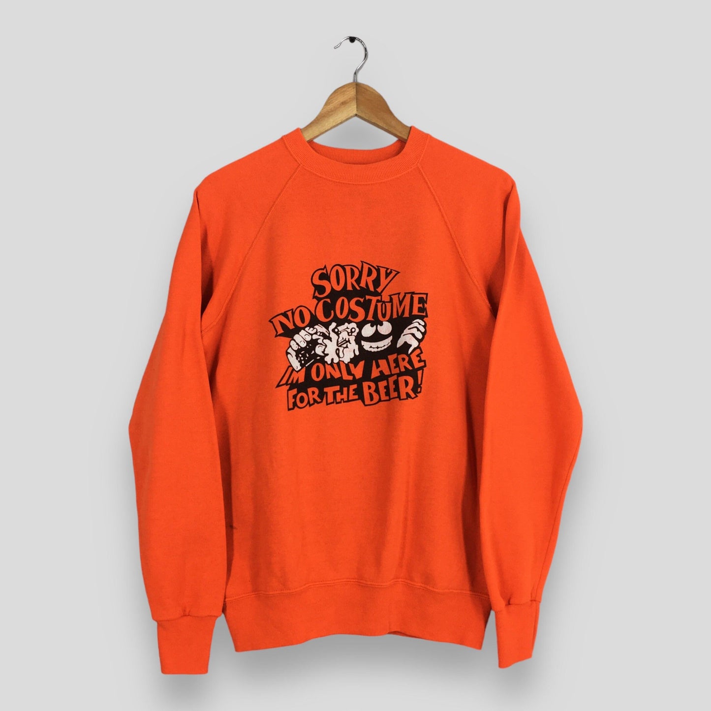 Quote Beer Printed Spell Out Sweatshirt Medium