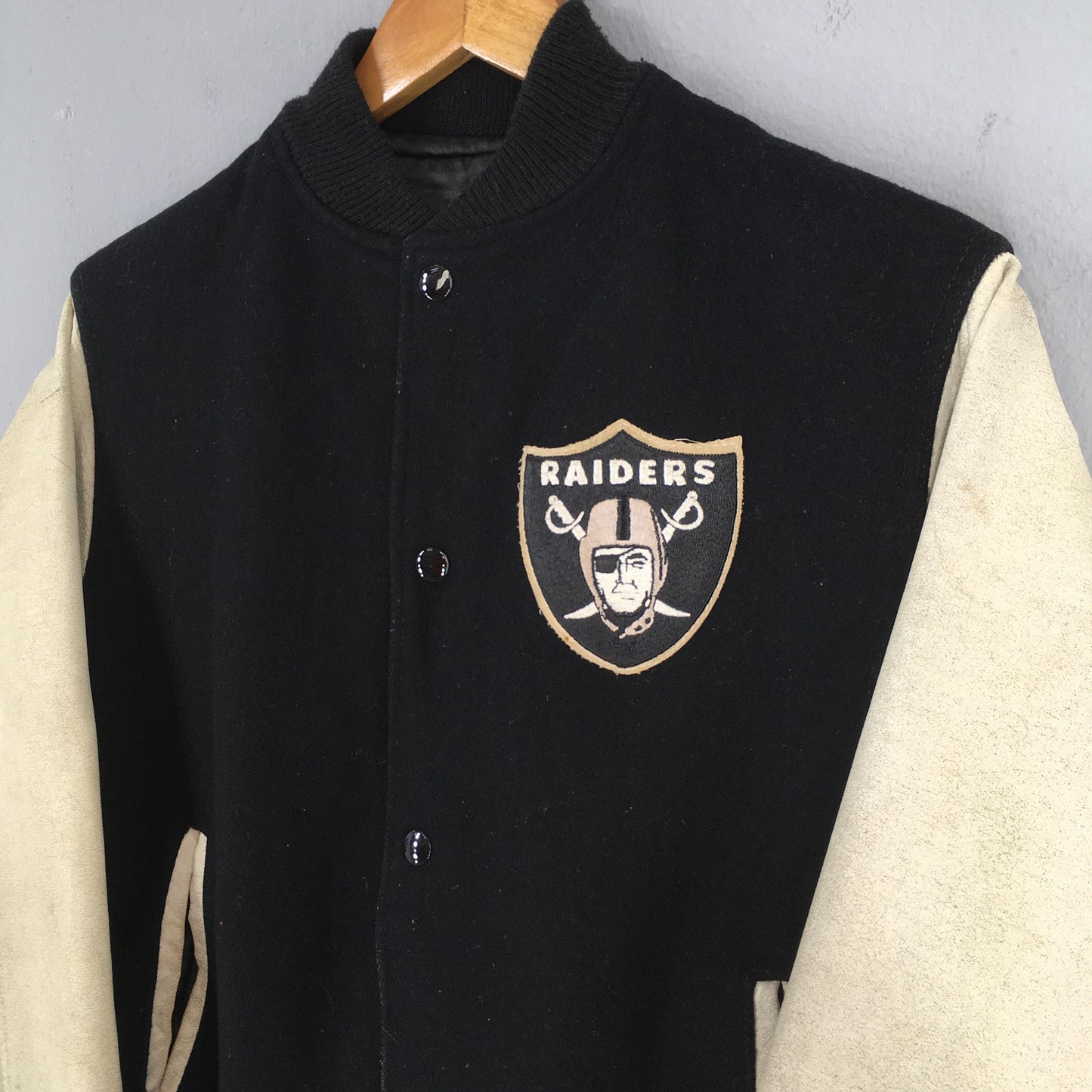 Oakland Raiders NFL Bomber Leather Jacket Small