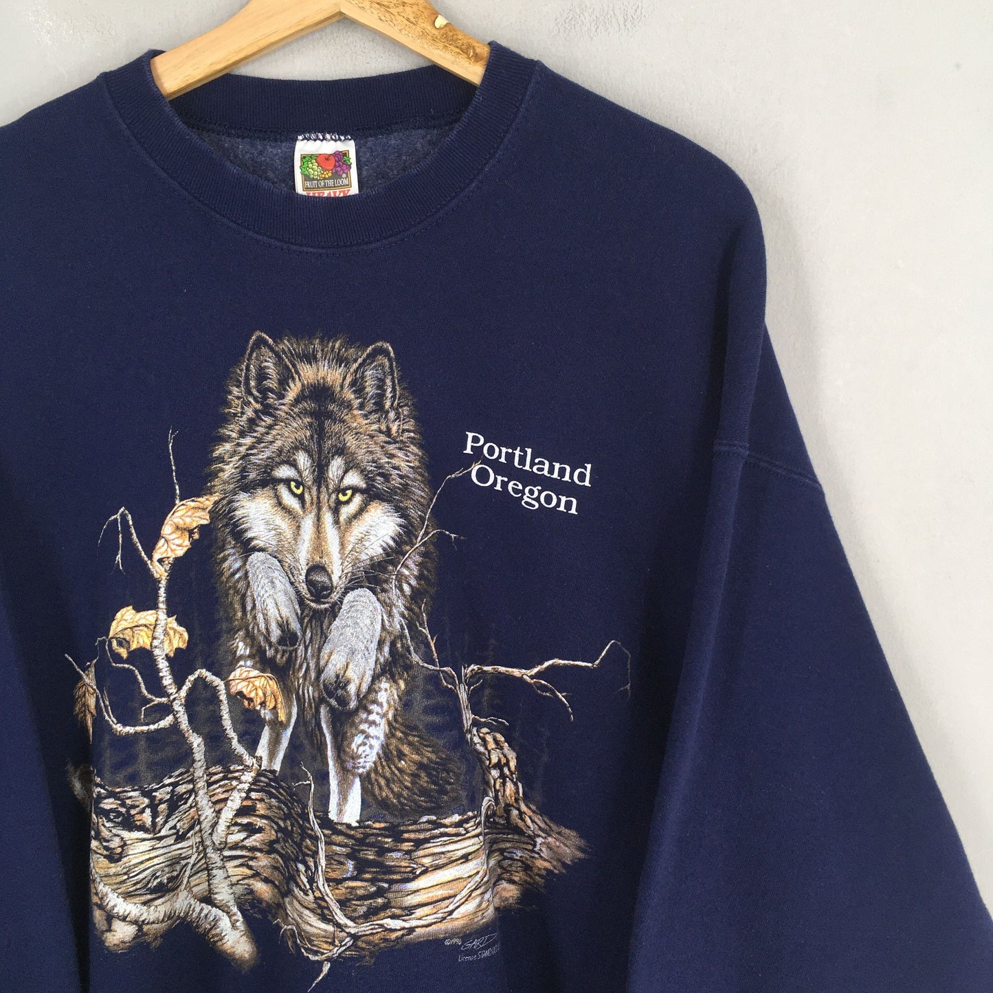 Lone Wolf Portland Oregon Blue Sweatshirt XXLarge