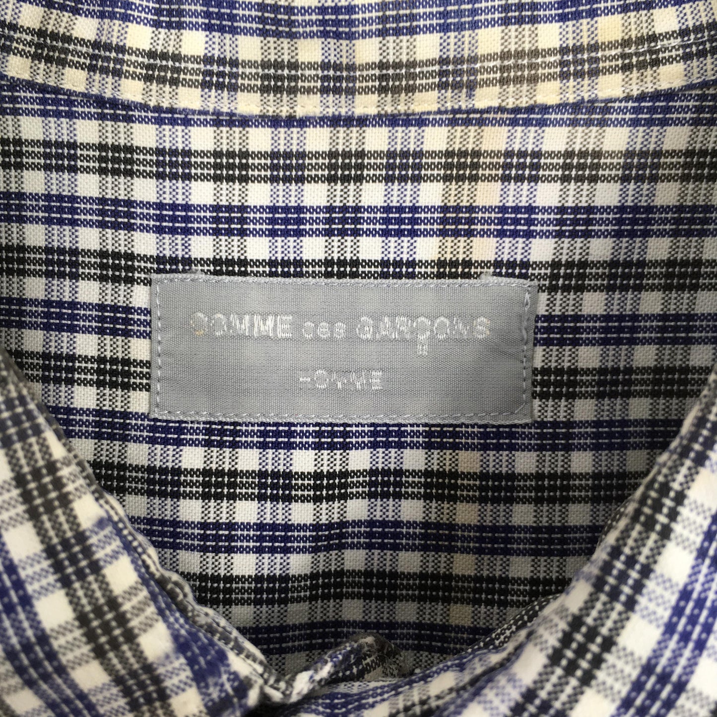 Comme Des Garcons Homme Blue Checkered Shirt XLarge