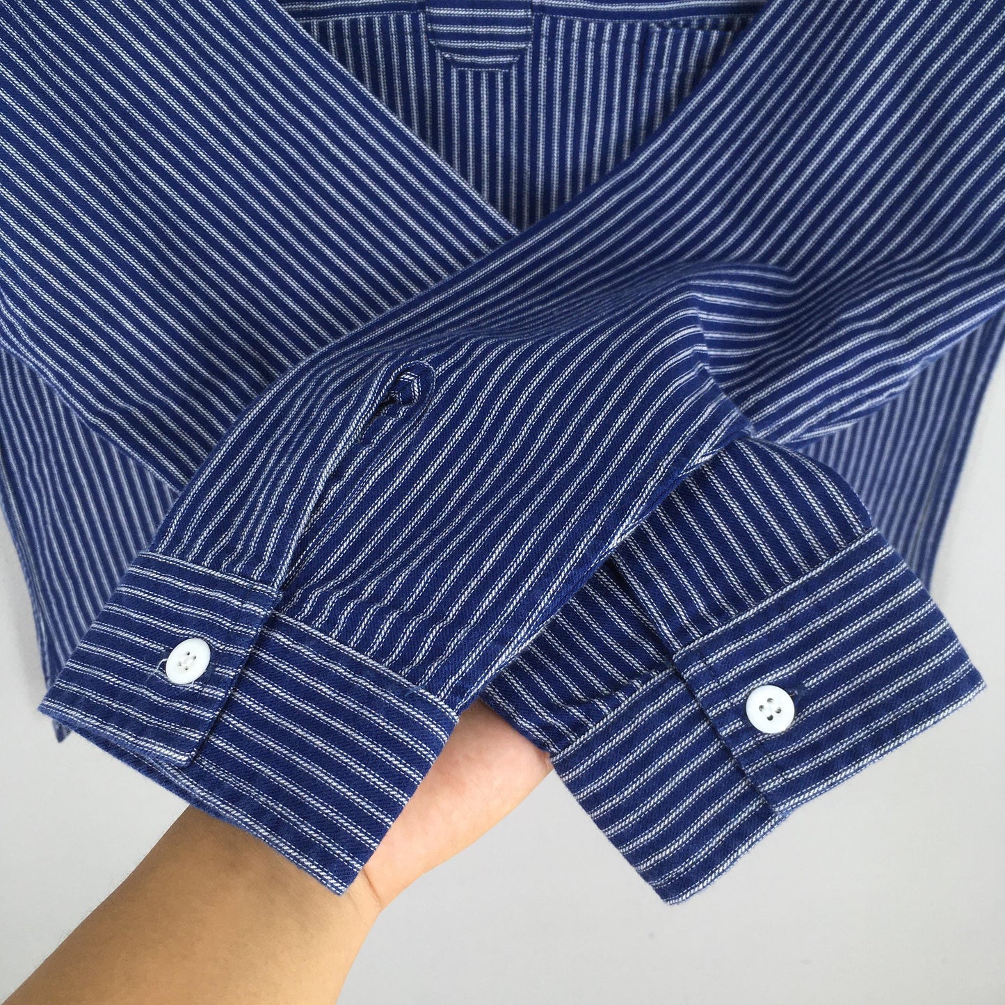 Pherrows Japan Stripes Half Zipper Shirt Large