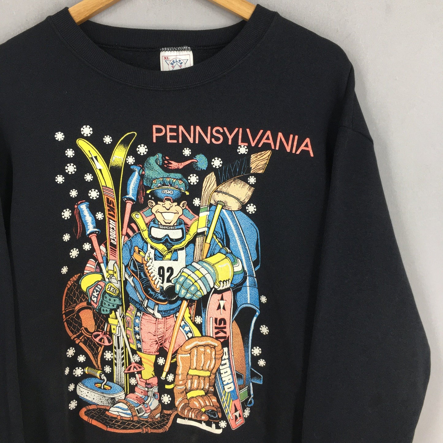 Pennsylvania Ski Snowboard Black Sweatshirt XLarge