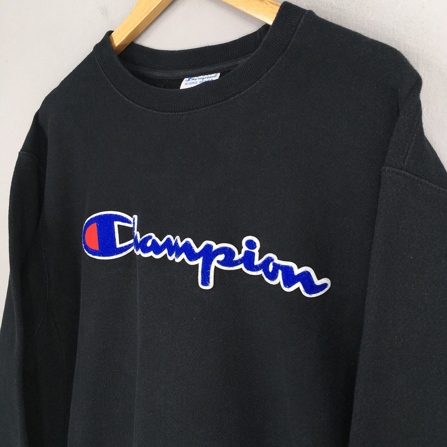 Champion Reverse Weave Black Sweatshirt Large