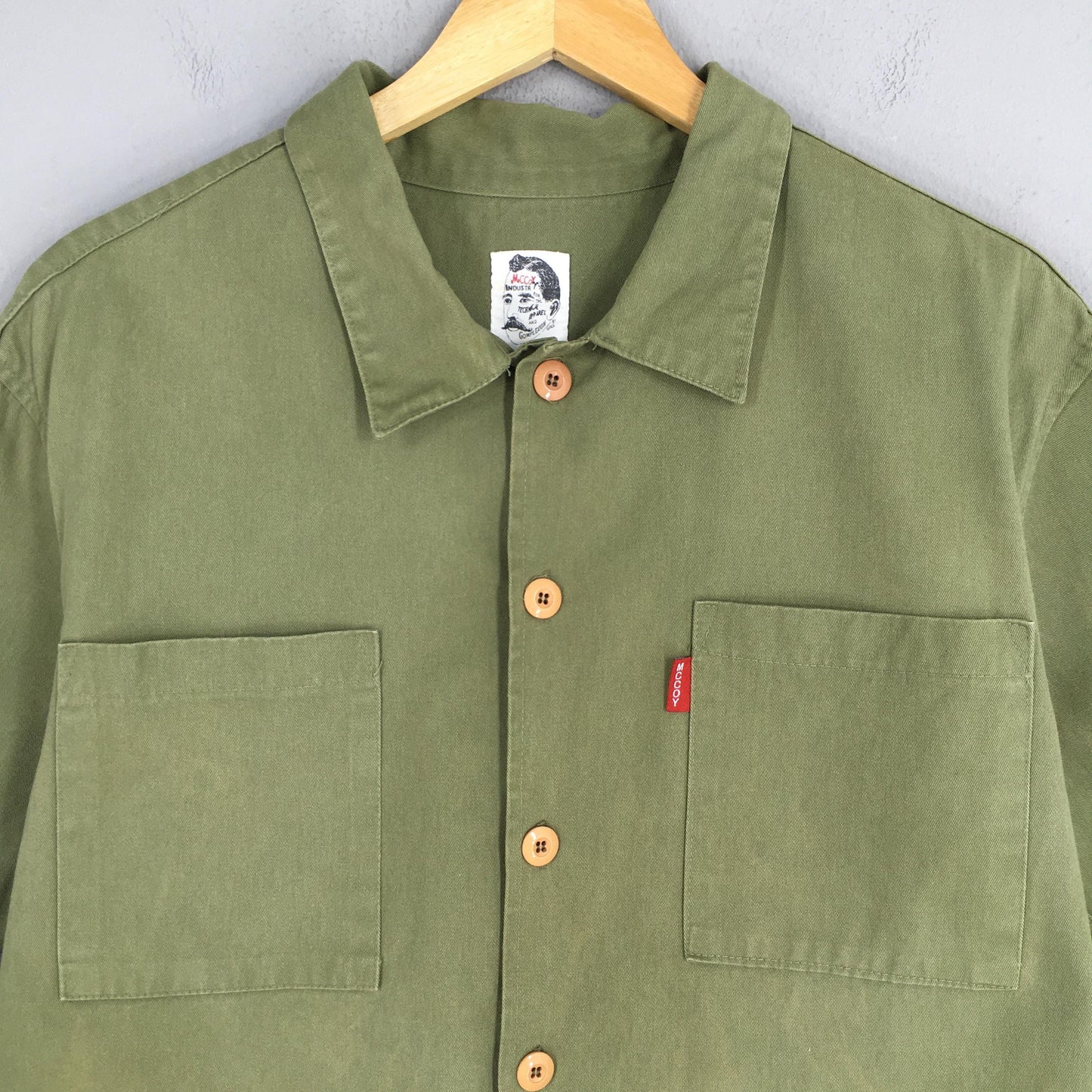 Real McCoy Industry Green Fatigue Shirt Large