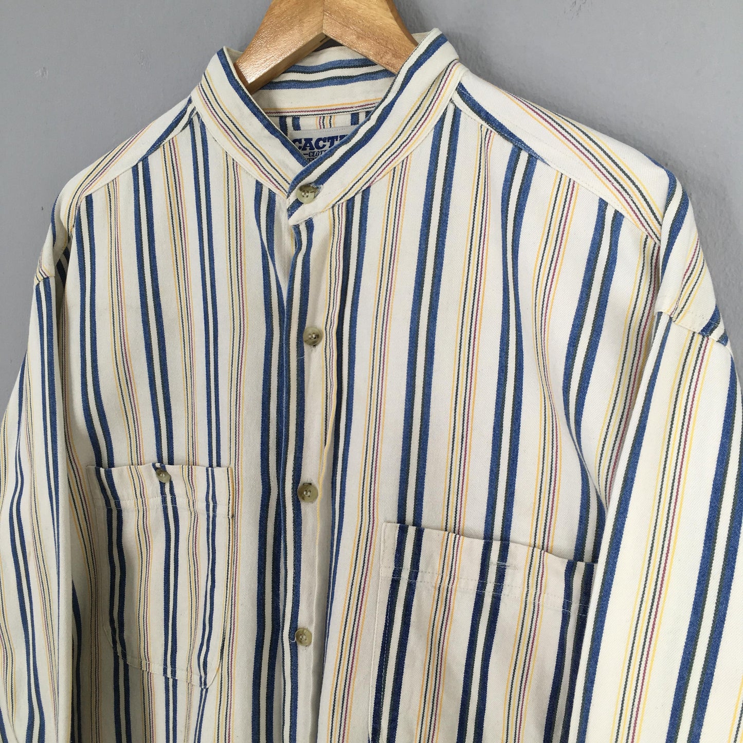 Multicolor Vertical Stripes Flannel Shirt Large