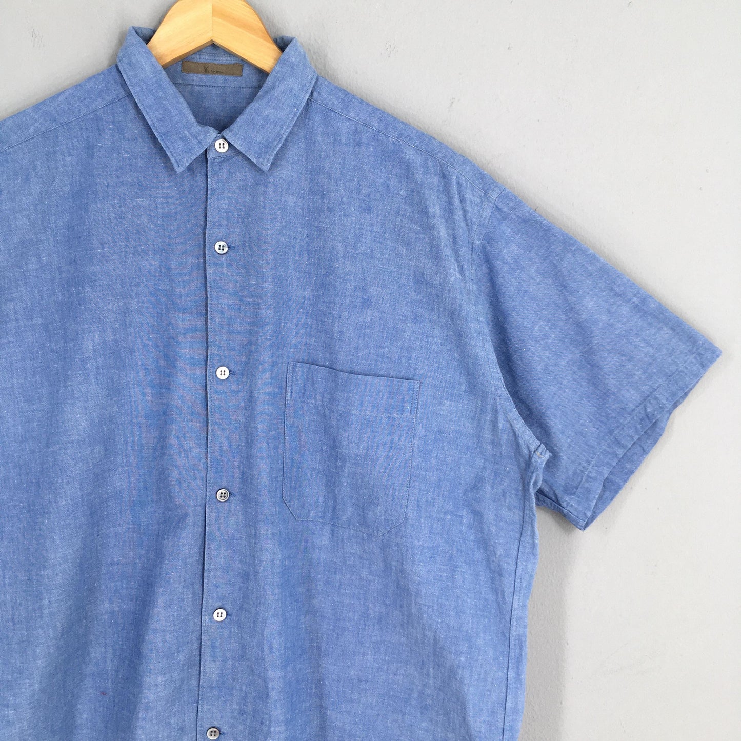 Ys For Men Yohji Yamamoto Blue Shirt XLarge