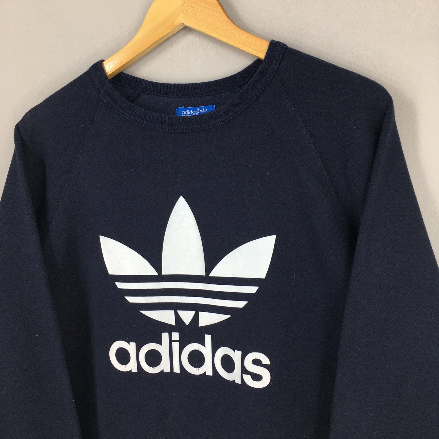 Adidas Trefoil Big Logo Printed Sweatshirt Medium