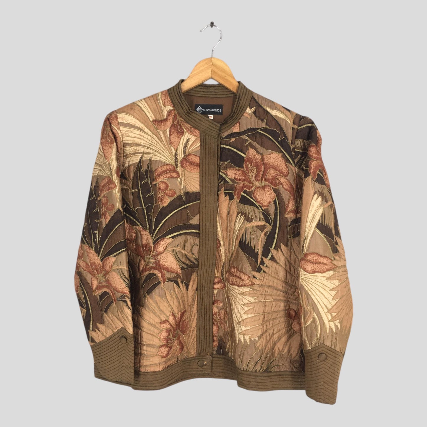 90's Sunny Grace 3D Floral Printed Light Jacket Medium