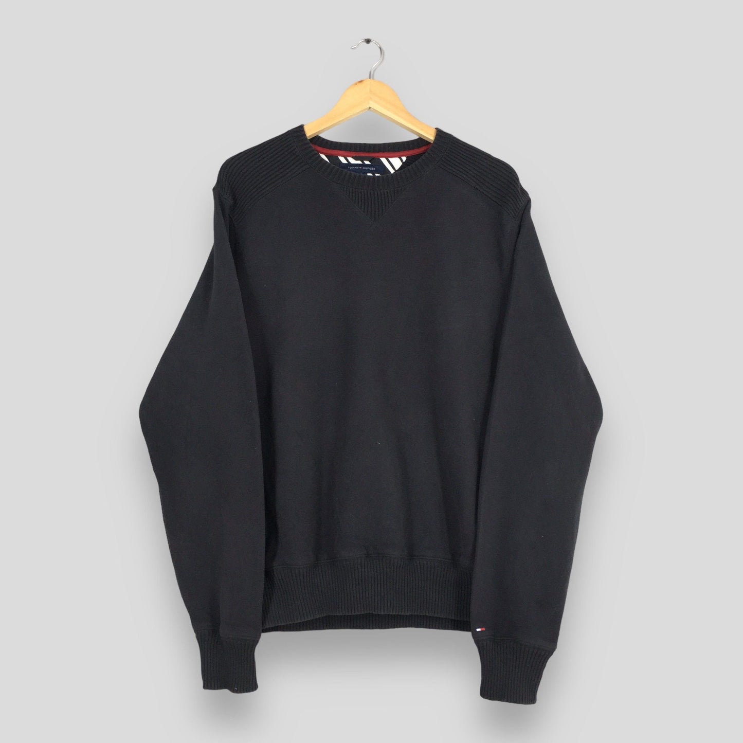 Tommy Hilfiger Plain Black Sweater Medium