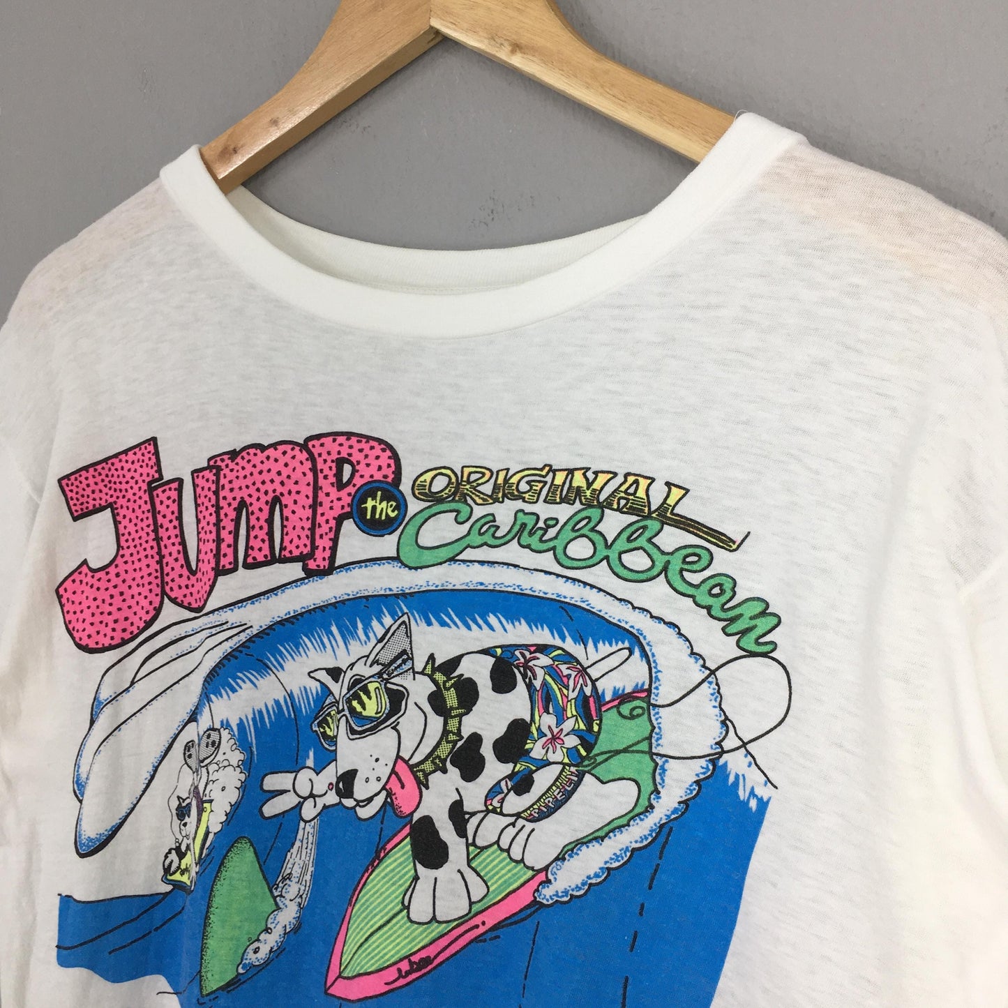 Jump The Caribbean White Tshirt Small