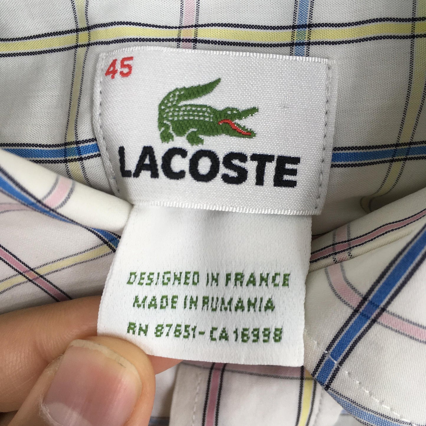 Lacoste Checkered Multicolor Shirt Medium