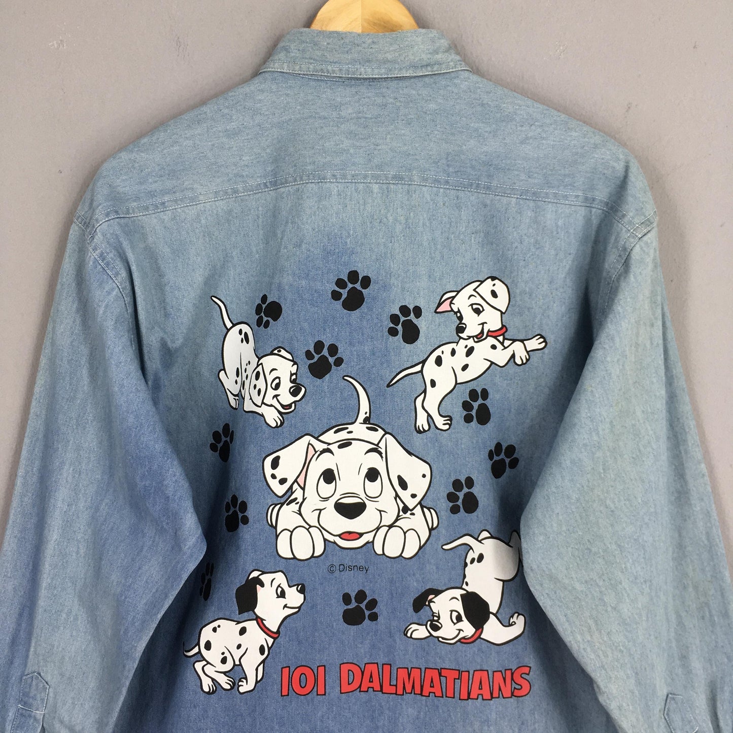 101 Dalmatians Dog Blue Jeans Shirt Medium