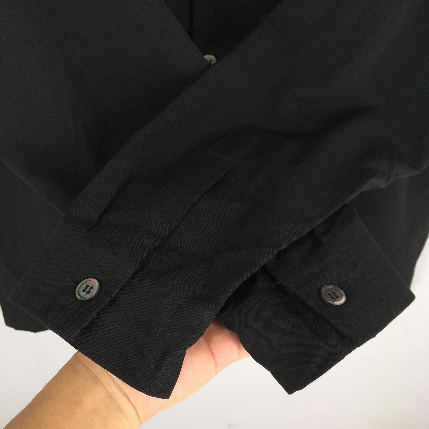 Ys For Men Yohji Yamamoto Black Wool Shirt XLarge