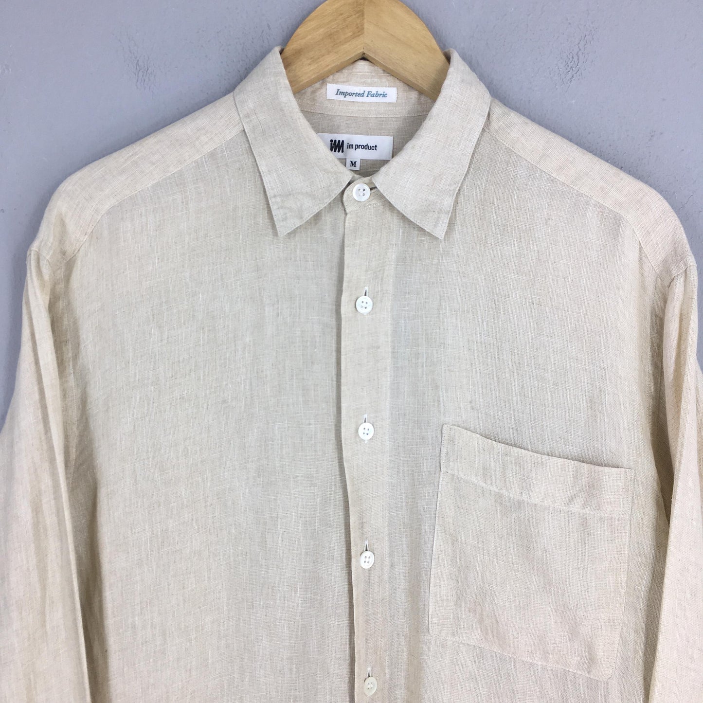 Issey Miyake Design Studio Beige Linen Shirt Medium