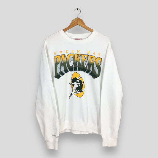 Vintage Green Bay Packers NFL White Sweatshirt Large