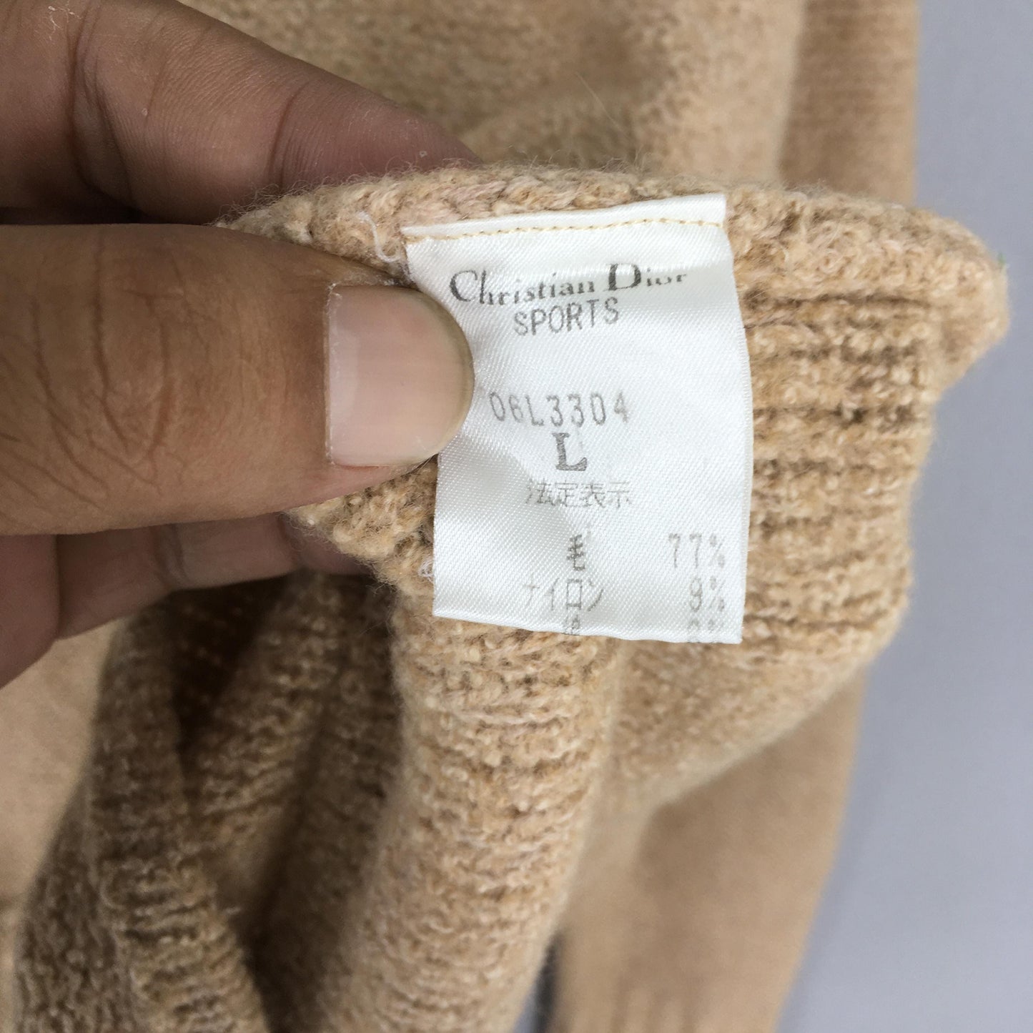 Christian Dior Sports Knit Cardigan Wool Jacket Large