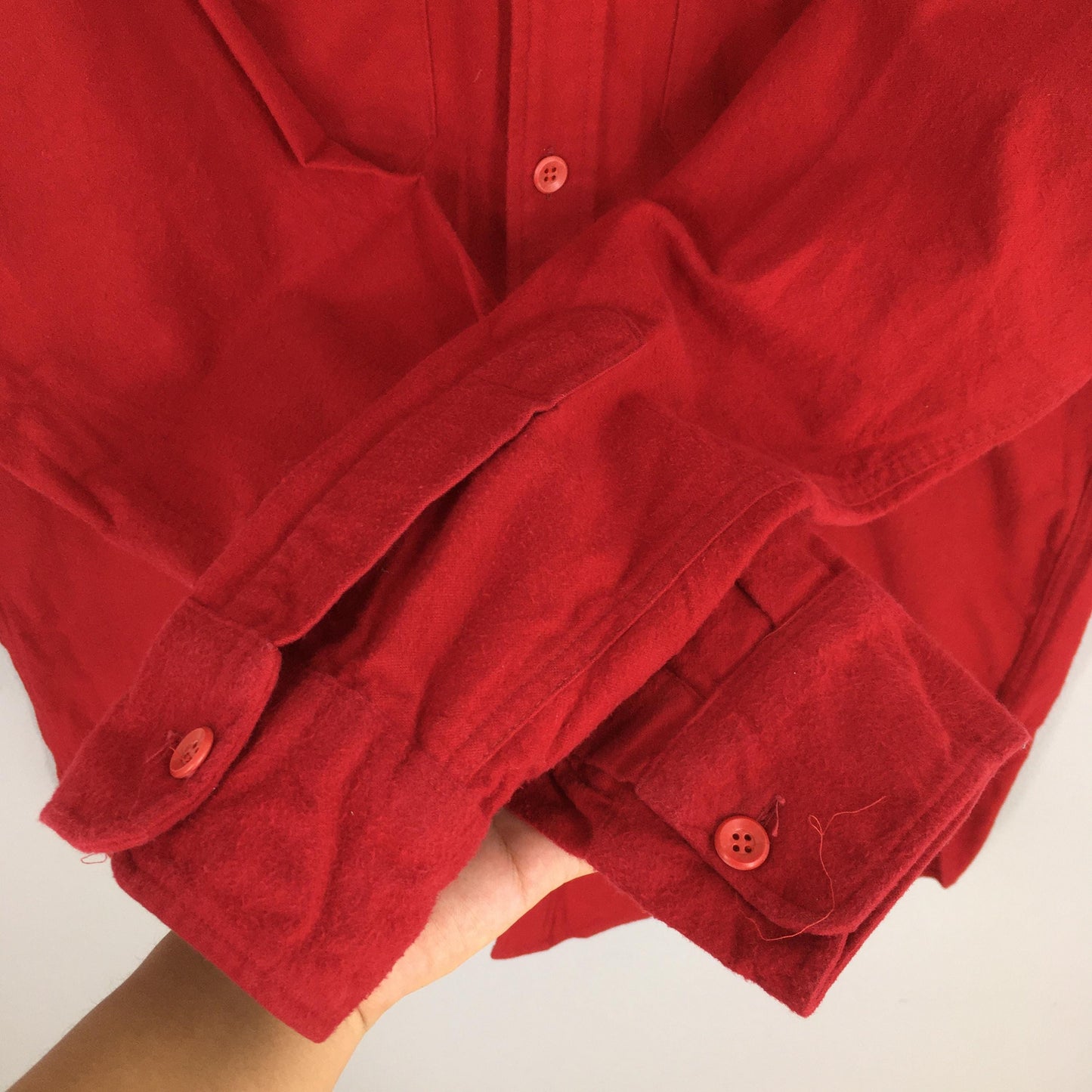 LL Bean Chamois Red Flannel Shirt Large