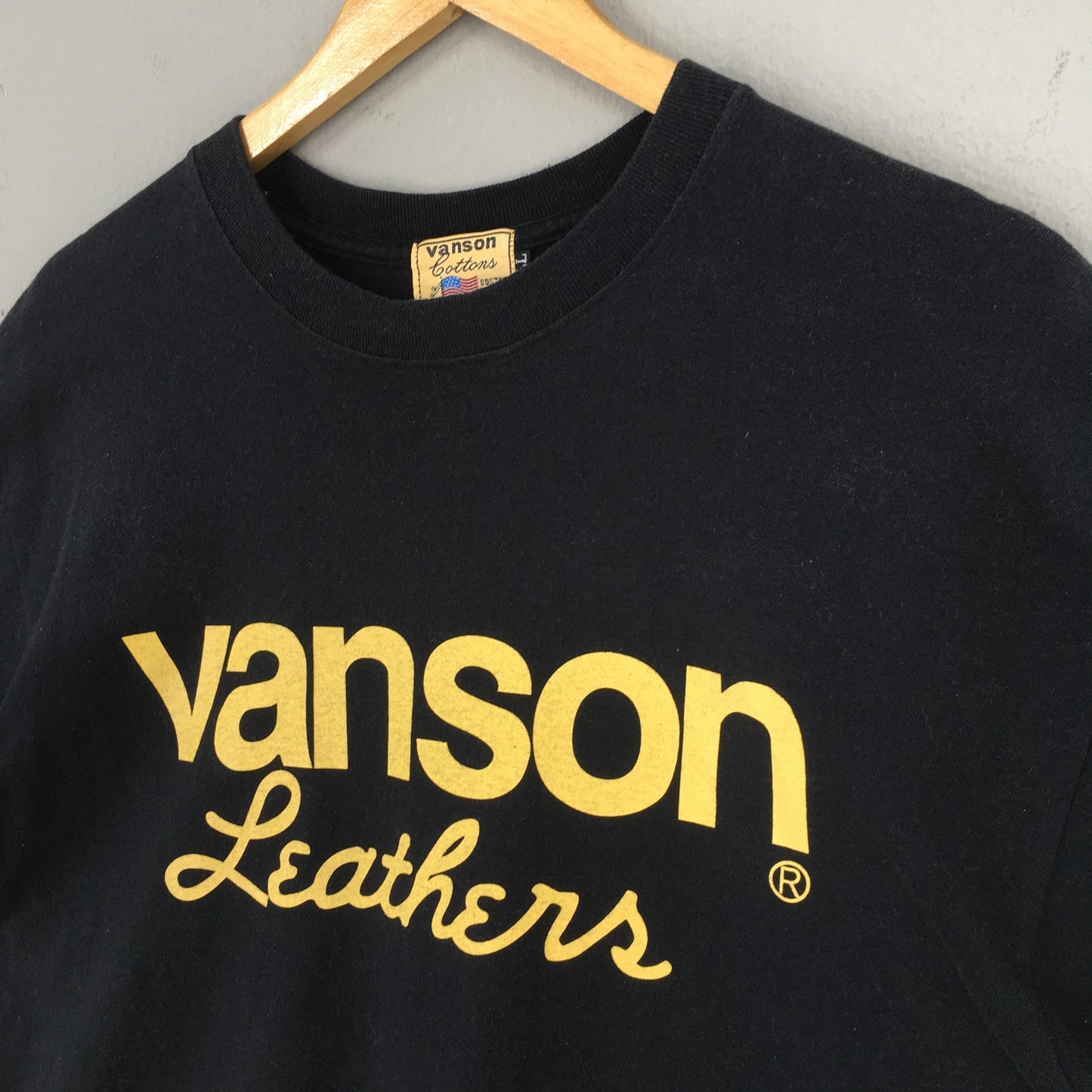 Vanson Cotton Motorcycle Club Black Tshirt Large