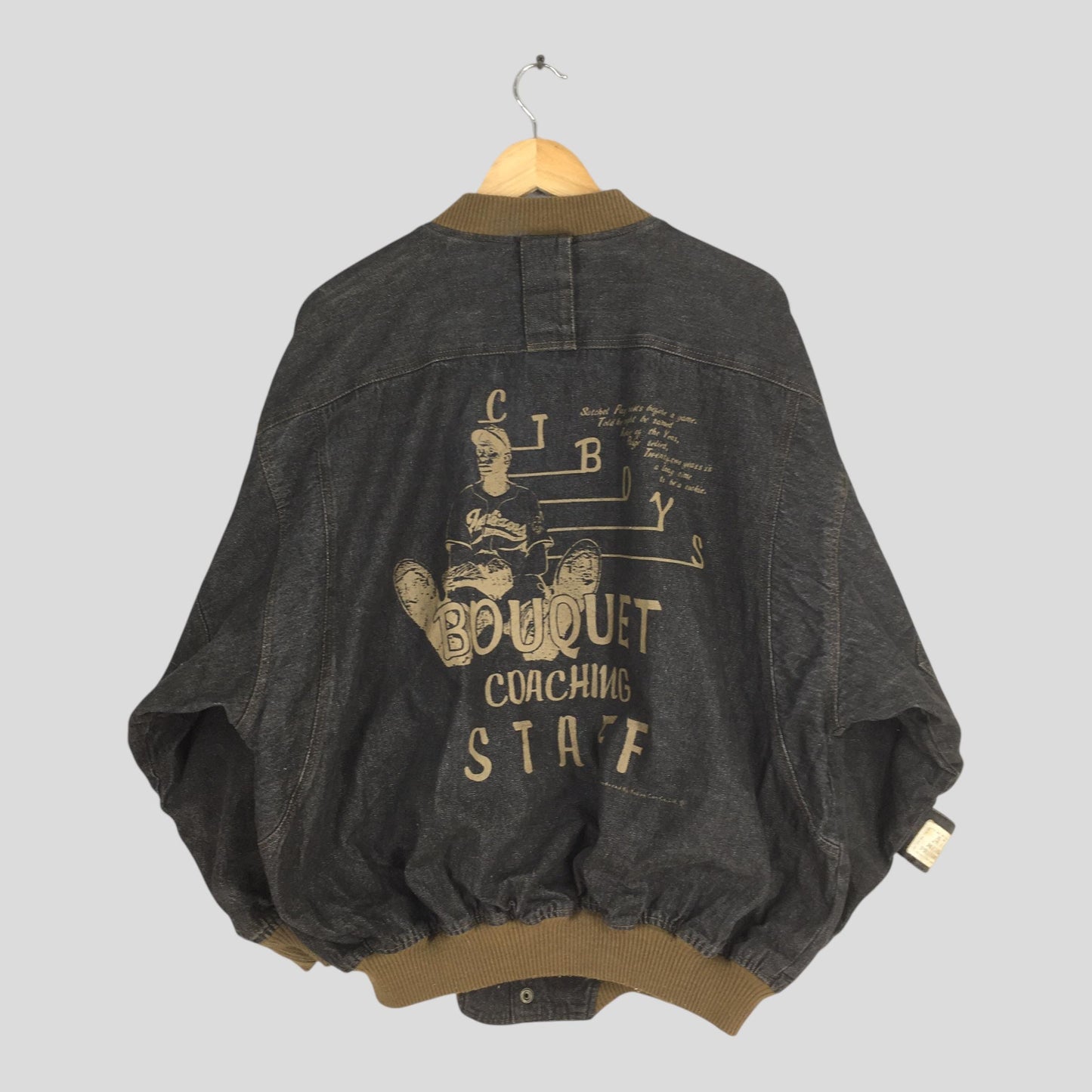 1990's Members Only Bomber Denim Jacket XLarge